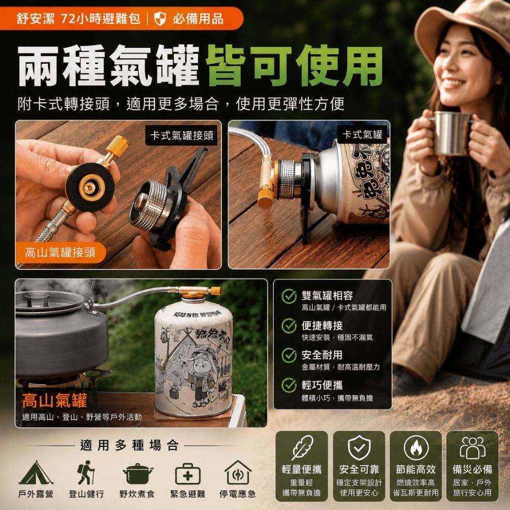 折疊野營爐(附卡式轉接頭)