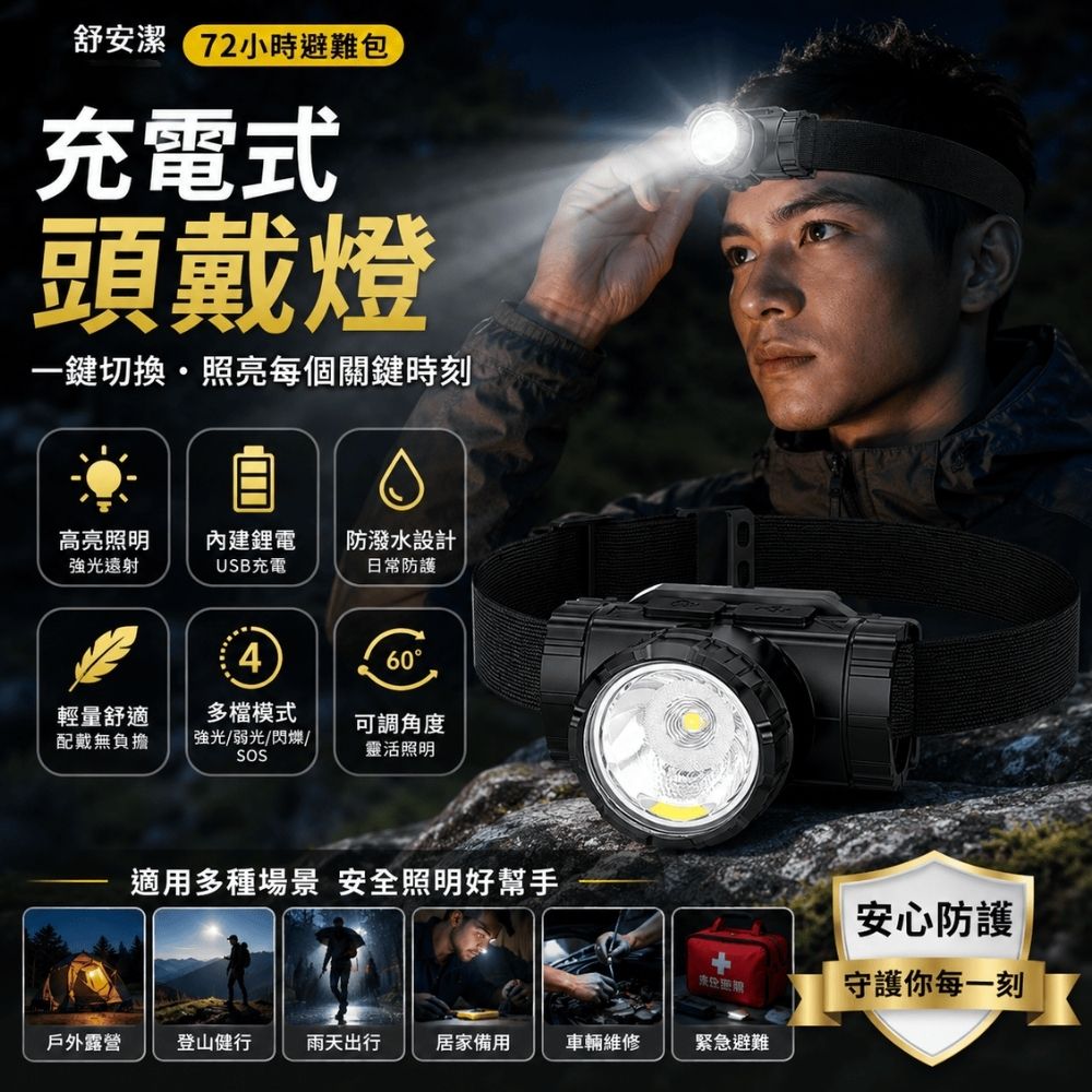 充電式頭戴燈