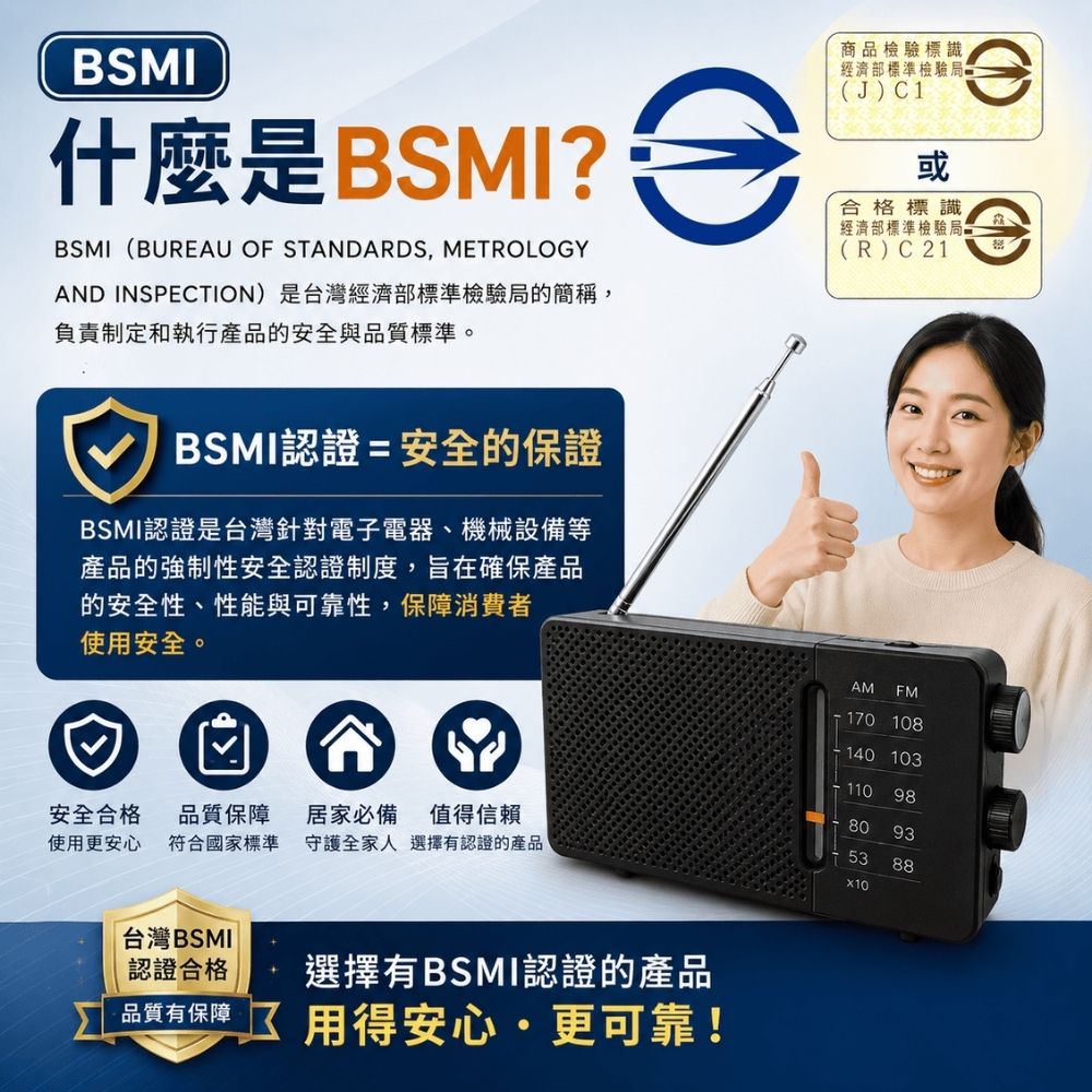 台灣BSMI認証AM/FM頻段收音機