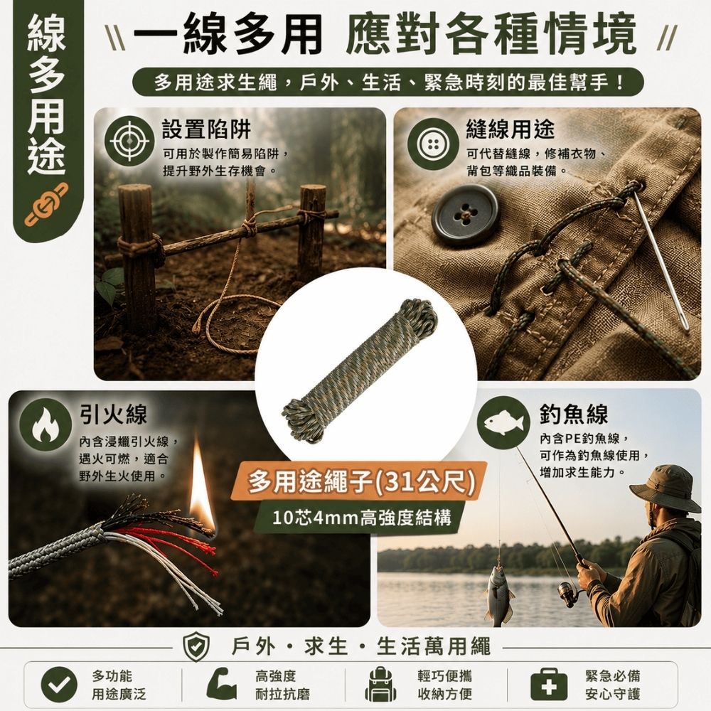 多用途繩子(31公尺)