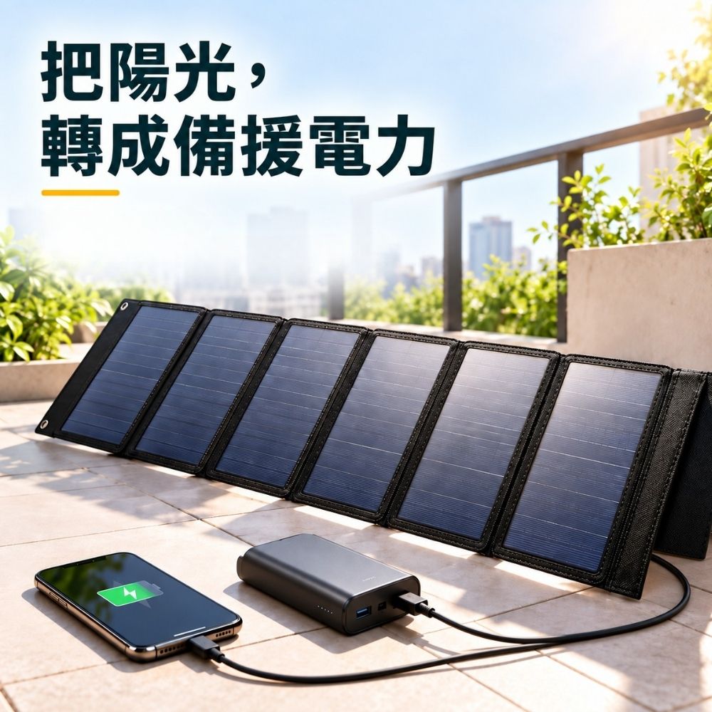 折疊式太陽能充電板(30W)